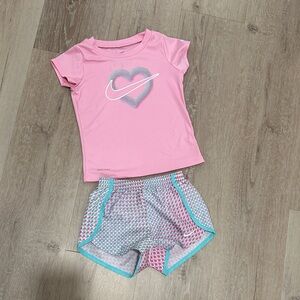 Nike Kids Pink and Gray Heart Matching Set